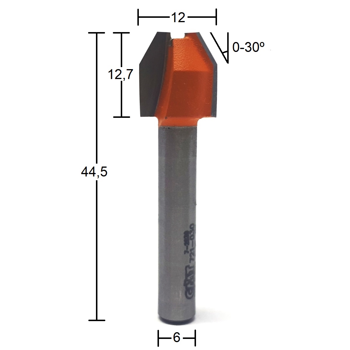 Fresa para Refilar 30° HW Ø12x12,7mm - marca CMT - Cód. 721.030.11